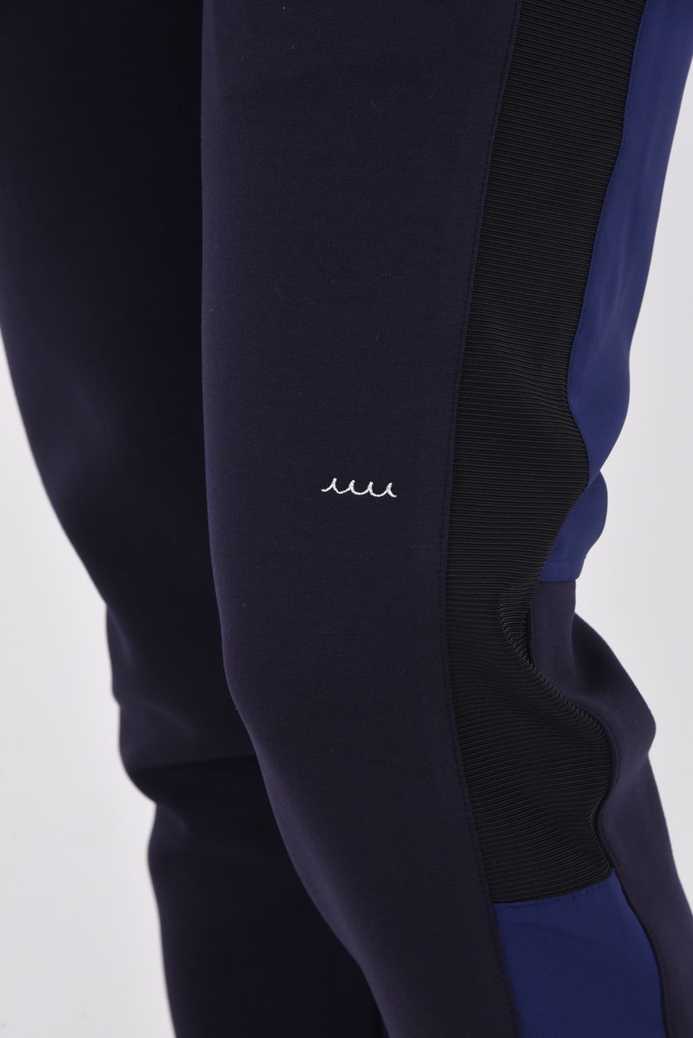 【期間限定ポイント50倍】BACK RIB COMBINATION PANTS / ダンボール素材 バックリブ サイドライン ロングパンツ (ネイビー)