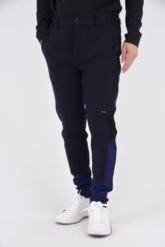 【期間限定ポイント50倍】BACK RIB COMBINATION PANTS / ダンボール素材 バックリブ サイドライン ロングパンツ (ネイビー)