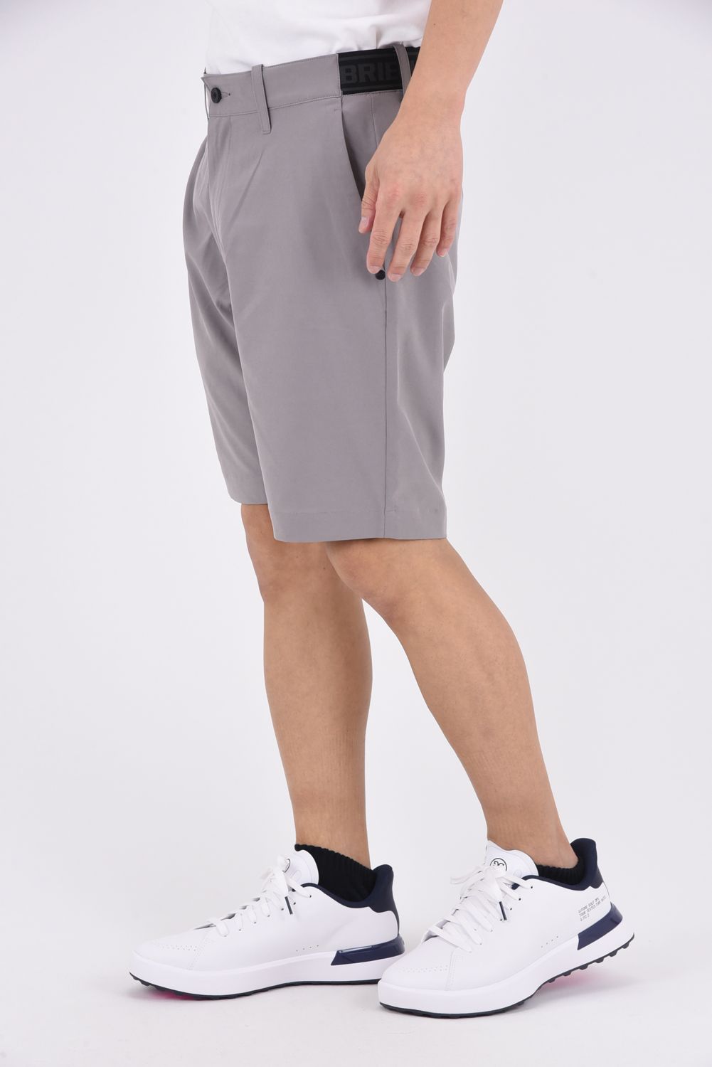 【26SS】 MEN’S COOLCORE LOGO ELASTIC SHORT PANTS / クールコア ウエストゴムベルト ショートパンツ (グレー)