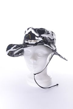 【26SS】 AXON CAMO FIELD HAT / ポリエステルツイル カモフラージュプリント サファリハット (ブラック)
