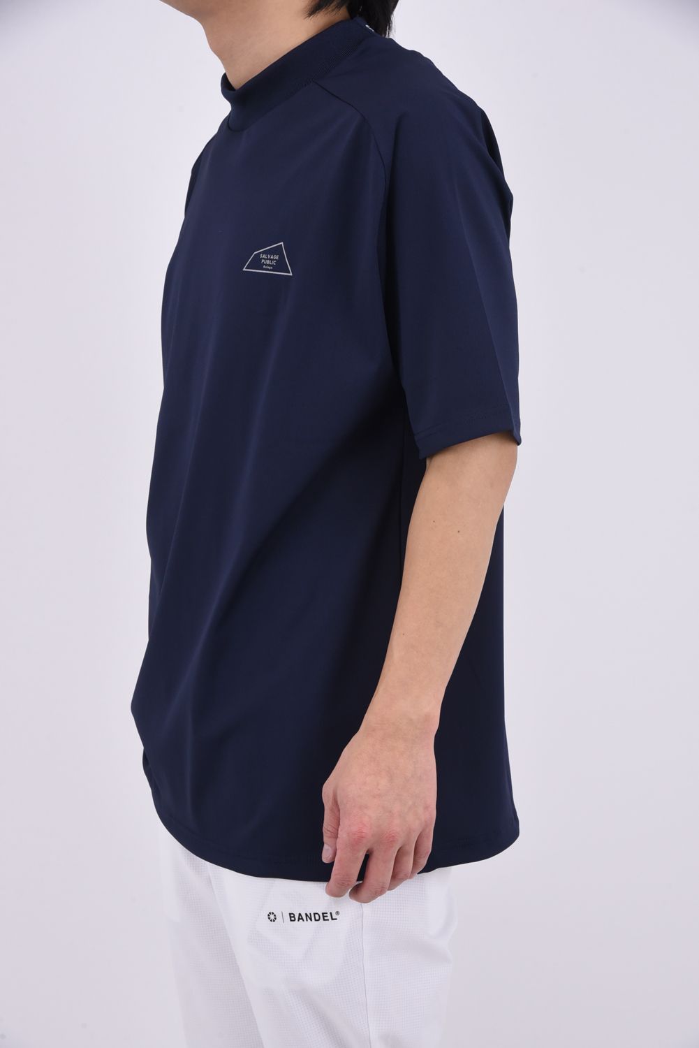 【26SS】 Alohea Mockneck SS（LOCAL GOLFERS UNION） / ショートスリーブ モックネックTシャツ (ネイビー)