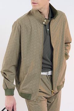 【25SS】GM EMBOSS HARRINGTON JACKET /  オリジナルテキスタイル ハリントンジャケット (カーキ)*