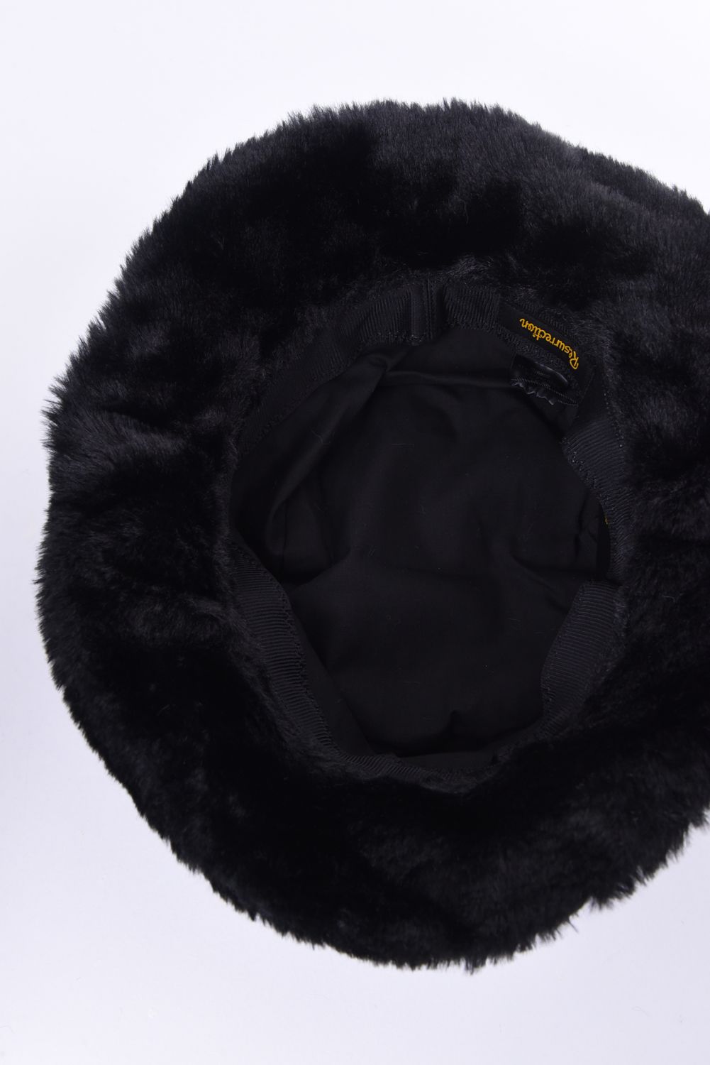 FUR BUCKET HAT / ブランド オリジナルテキスタイル ファーバケットハット（ブラック）