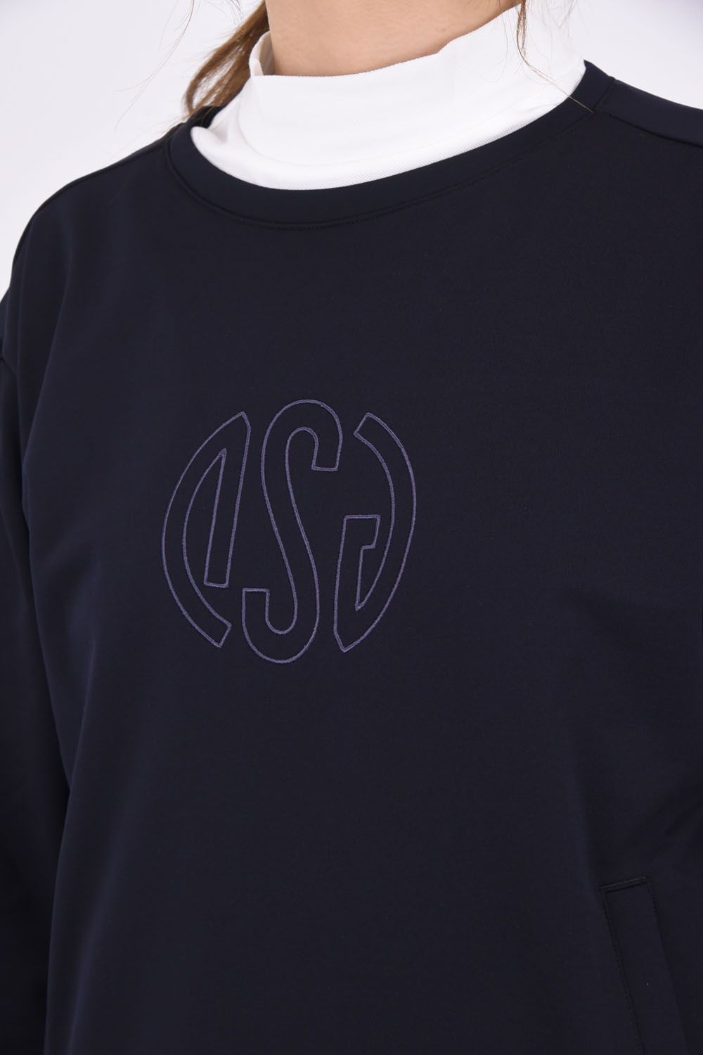 【レディース】【DSG COLLECTION】クルーネック裏起毛プルオーバー (ネイビー)