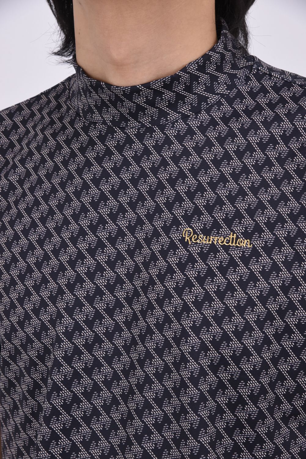 【26SS】 MENS GM PRINT MOCK NECK / GMプリントモックネック (ブラック)*