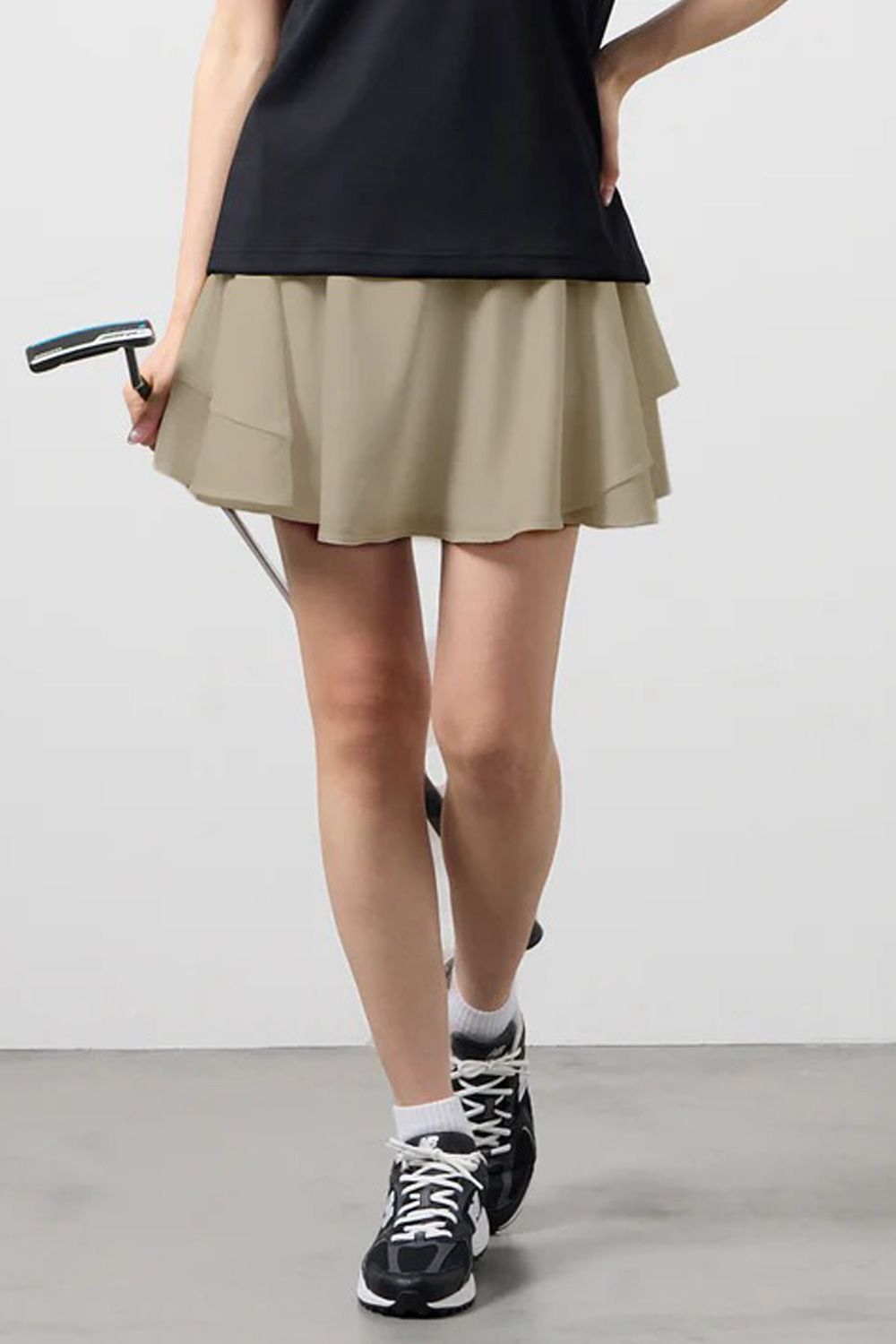 【26SS】【レディース】 DOUBLE-FACED DRAPED SKIRT / ダブルフェイスドレープスカート (サンドカーキ)