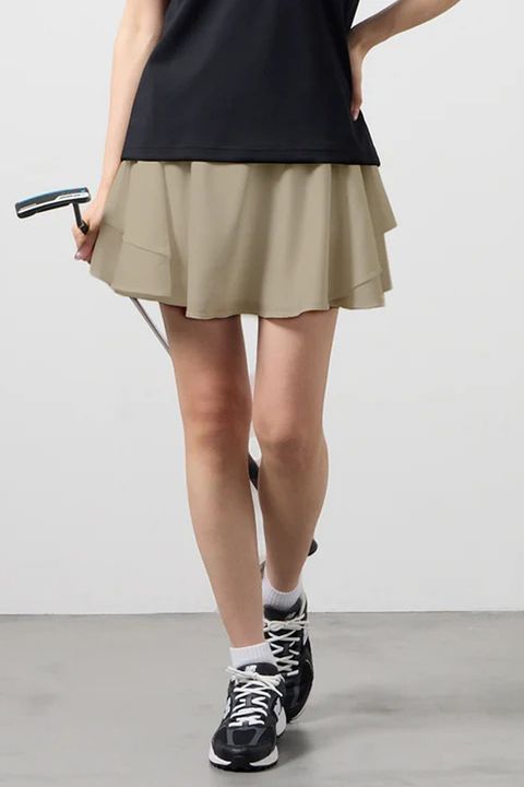 【26SS】【レディース】 DOUBLE-FACED DRAPED SKIRT / ダブルフェイスドレープスカート (サンドカーキ)