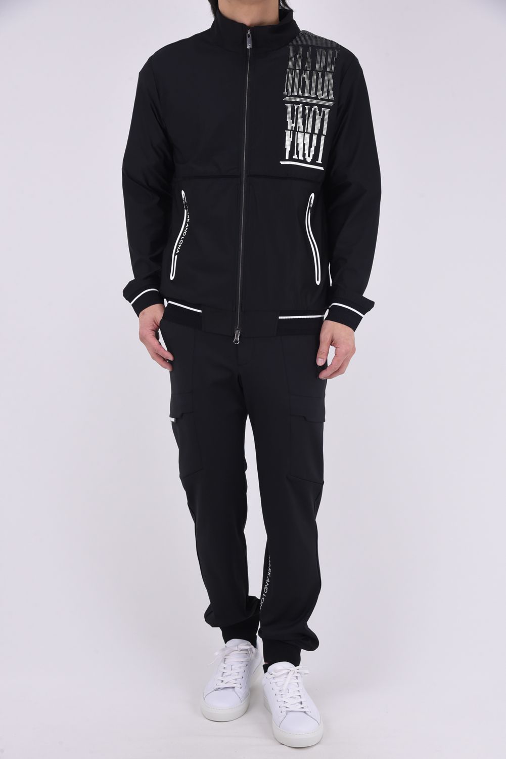 【26SS】【T-LINE】 GRADIENT PERFORMANCE JACKET / モノトーン ポリエステルトリコット ハイストレッチジャケット (ブラック)