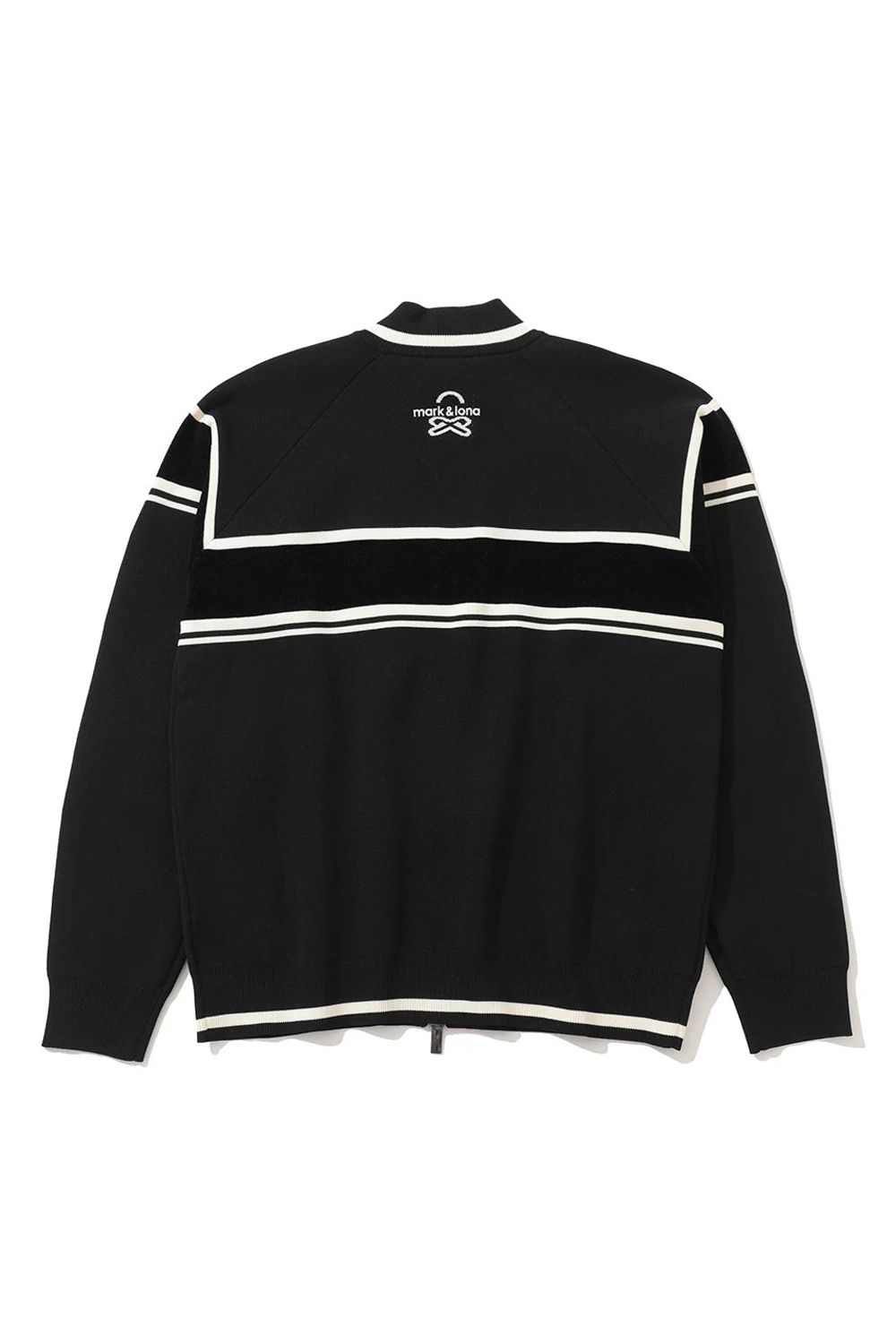 【25AW】【レディース】 ALLURE KNIT JACKET / ブランドロゴ刺繍 異素材切り替えライン ミラノリブニットジャケット (ブラック)