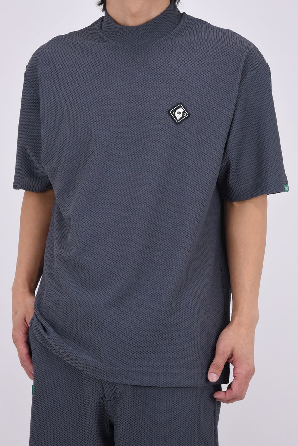 【ポイント10倍】【26SS】 AIRY AWA MOCK / ワッフル生地 バックライン モックネックTシャツ (グレー)