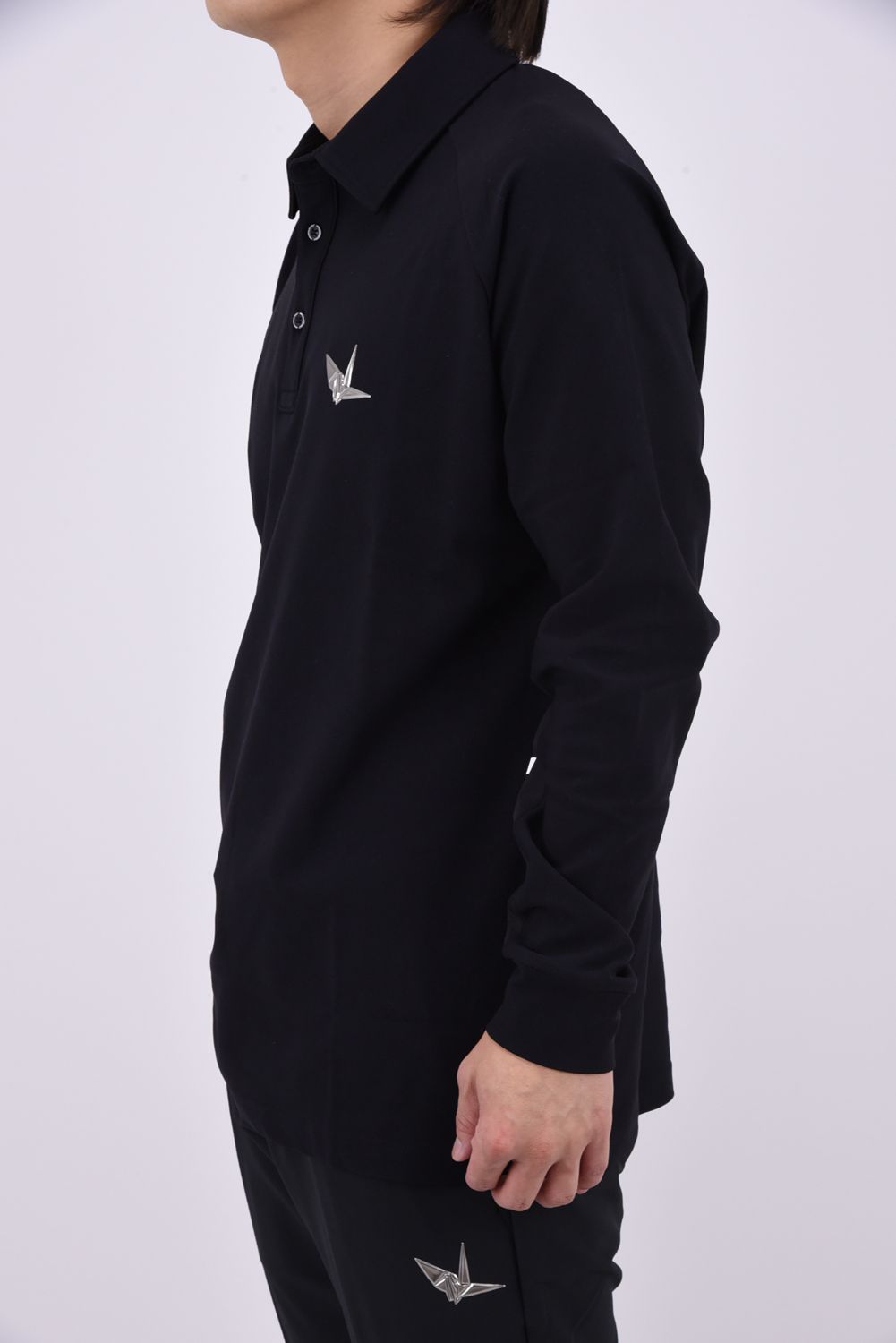 【26AW】 Sleeve LogoLong Sleeve Polo / スリーブロゴ 長袖ポロシャツ (ブラック)