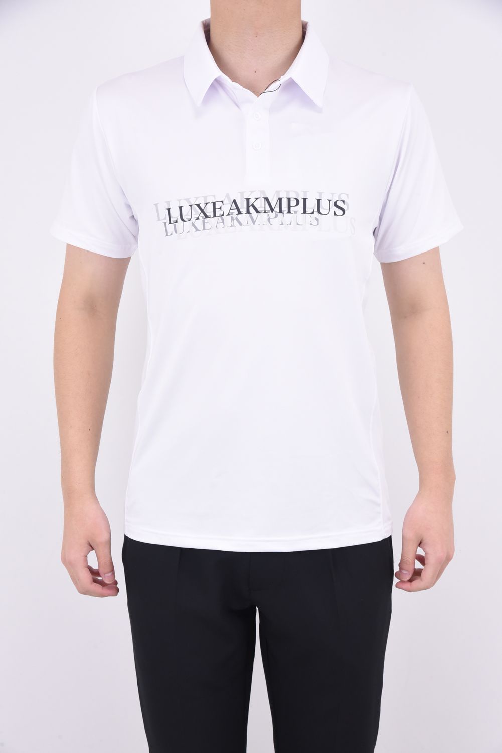 CONTINUOUS PATTERN POLO SHIRTS / コンティニュアス ロゴ 半袖ポロシャツ (ホワイト)