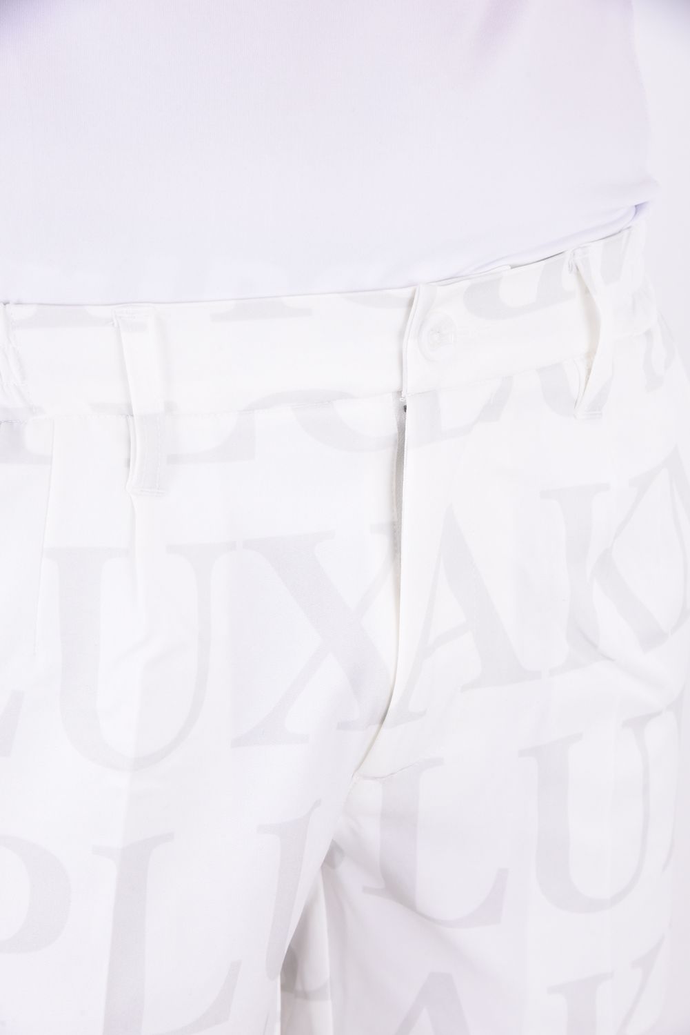 SAME LOGO SHORT PANTS / 総柄ロゴ ハーフスラックス (ホワイト)