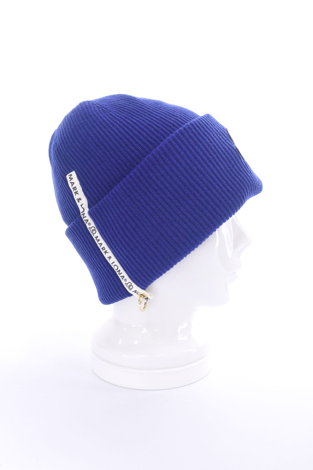 EVER WHOLE GARMENT MERINO BEANIE / ブランクスカルワッペン カラビナ付き ワッチキャップ (ブルー)