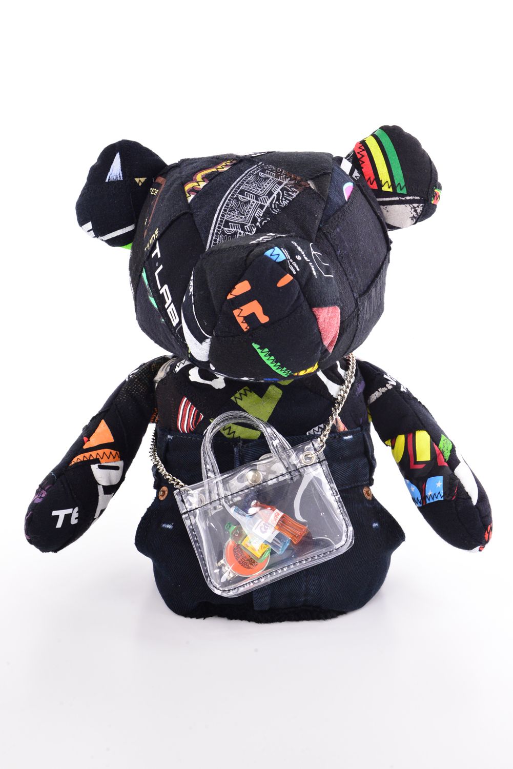 【2026 TOUMEI SERIES】 ZZ26-BA02 / Tシャツリメイク パッチワーク ベアーモチーフ ドライバーカバー (マーカー付き) (ブラック)