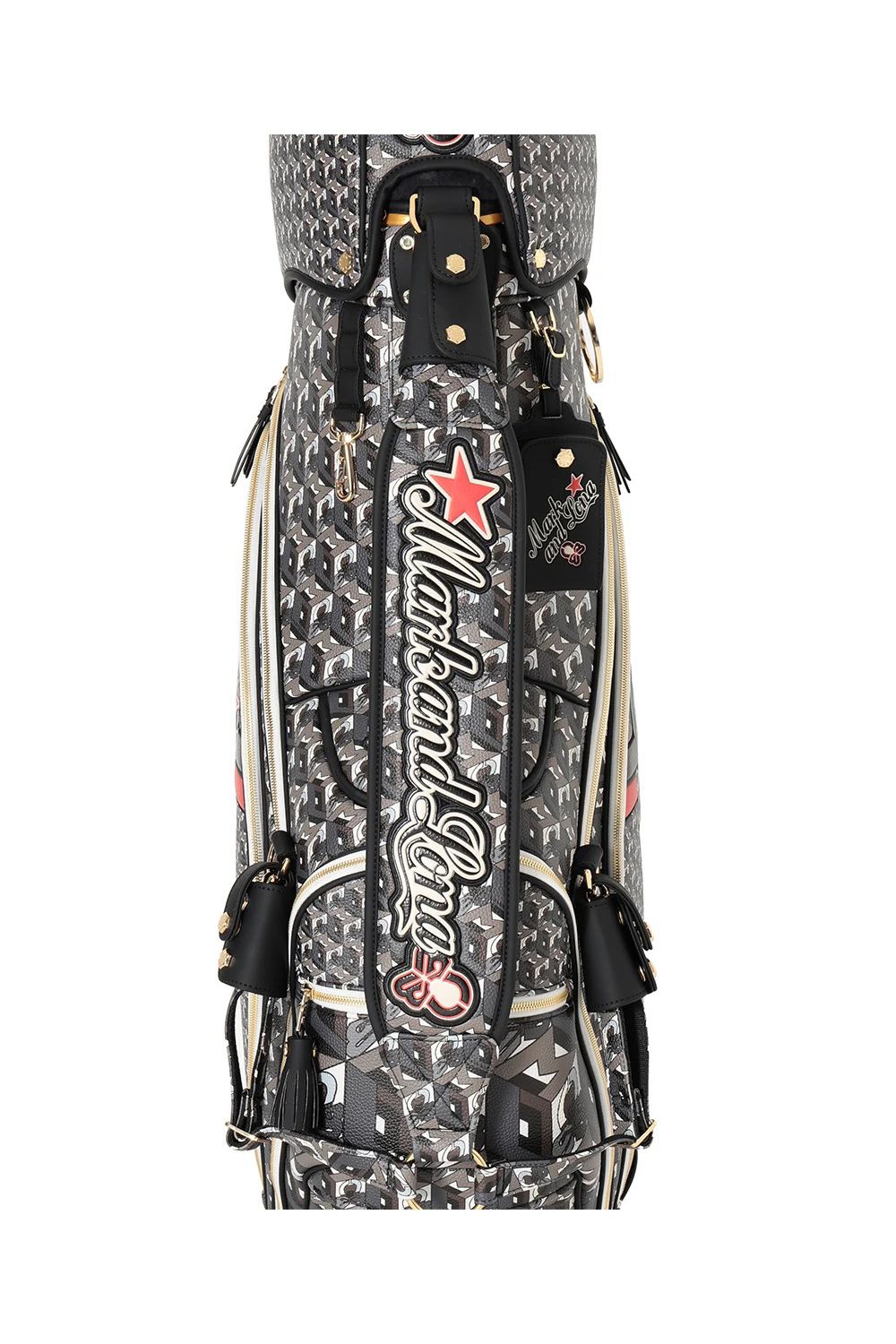 【26AW】 PRISME TOUR CADDIE BAG / 3Dキューブパターン シンセティックレザー カートタイプ キャディバッグ (ブラック)