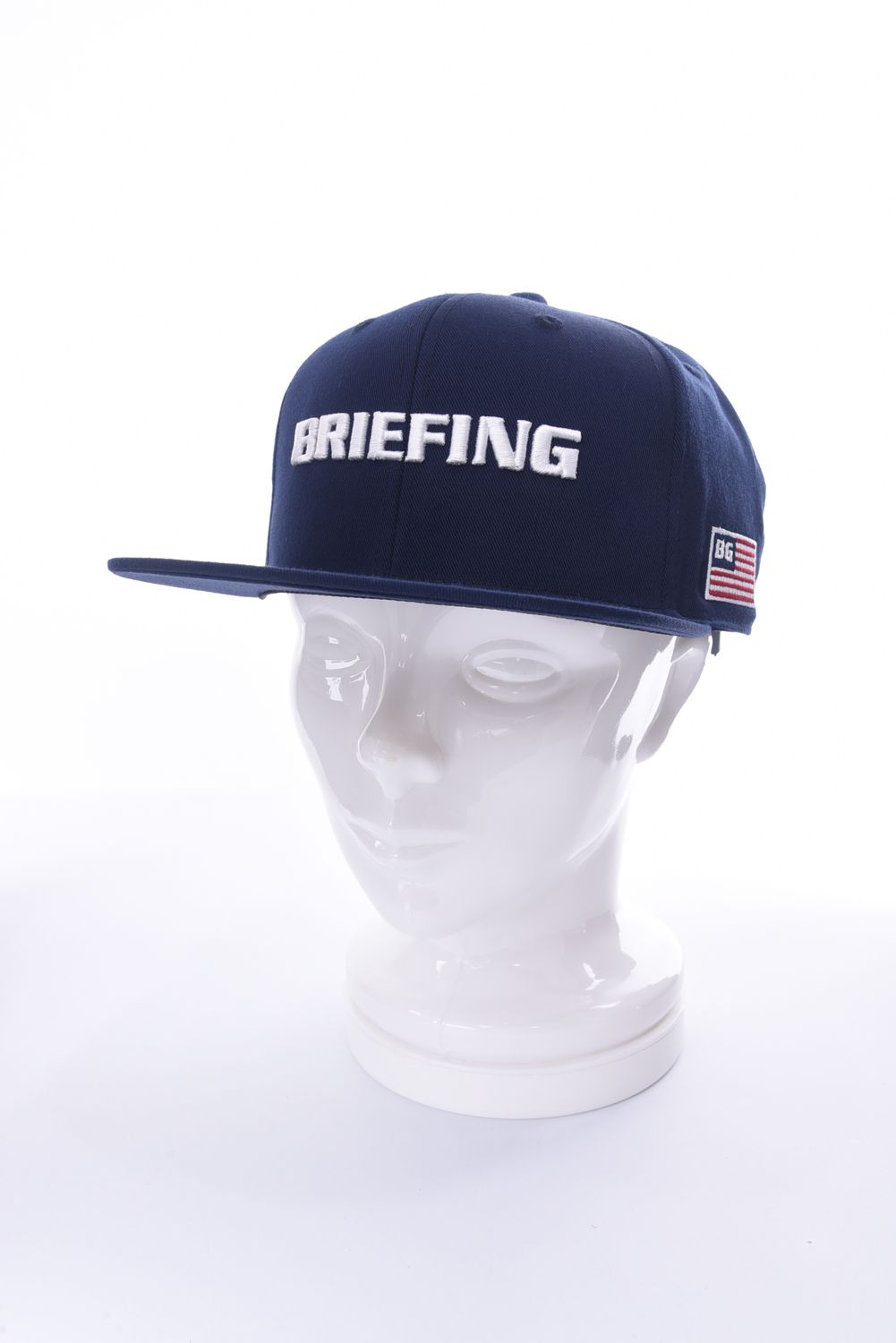 MENS BASIC FLAT VISOR CAP / ブランドロゴ ベーシック フラットキャップ (ネイビー)