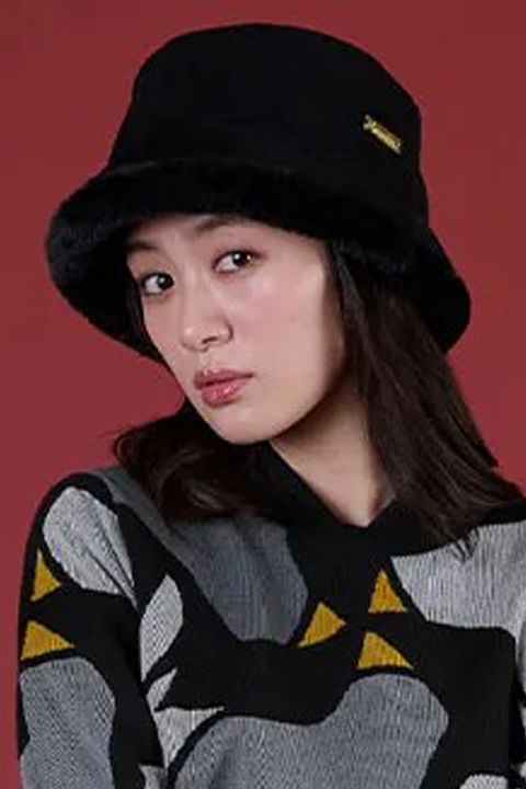 【26AW】 MOUTON LIKE HAT / ムートンライク ブランドプレート バケットハット (ブラック)
