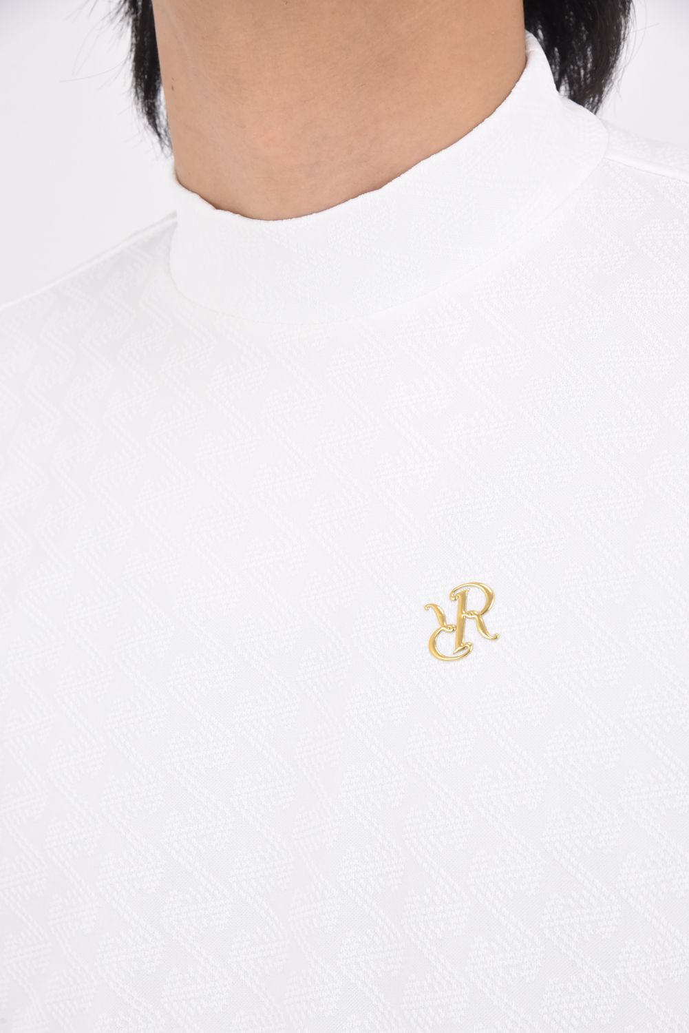 ゆ*ー様 BRIEFING MENS CL ロゴ ジャガード モックネック BRIEFING - CE MENS BIAS LOGO MOCK NECK RELAXED FIT