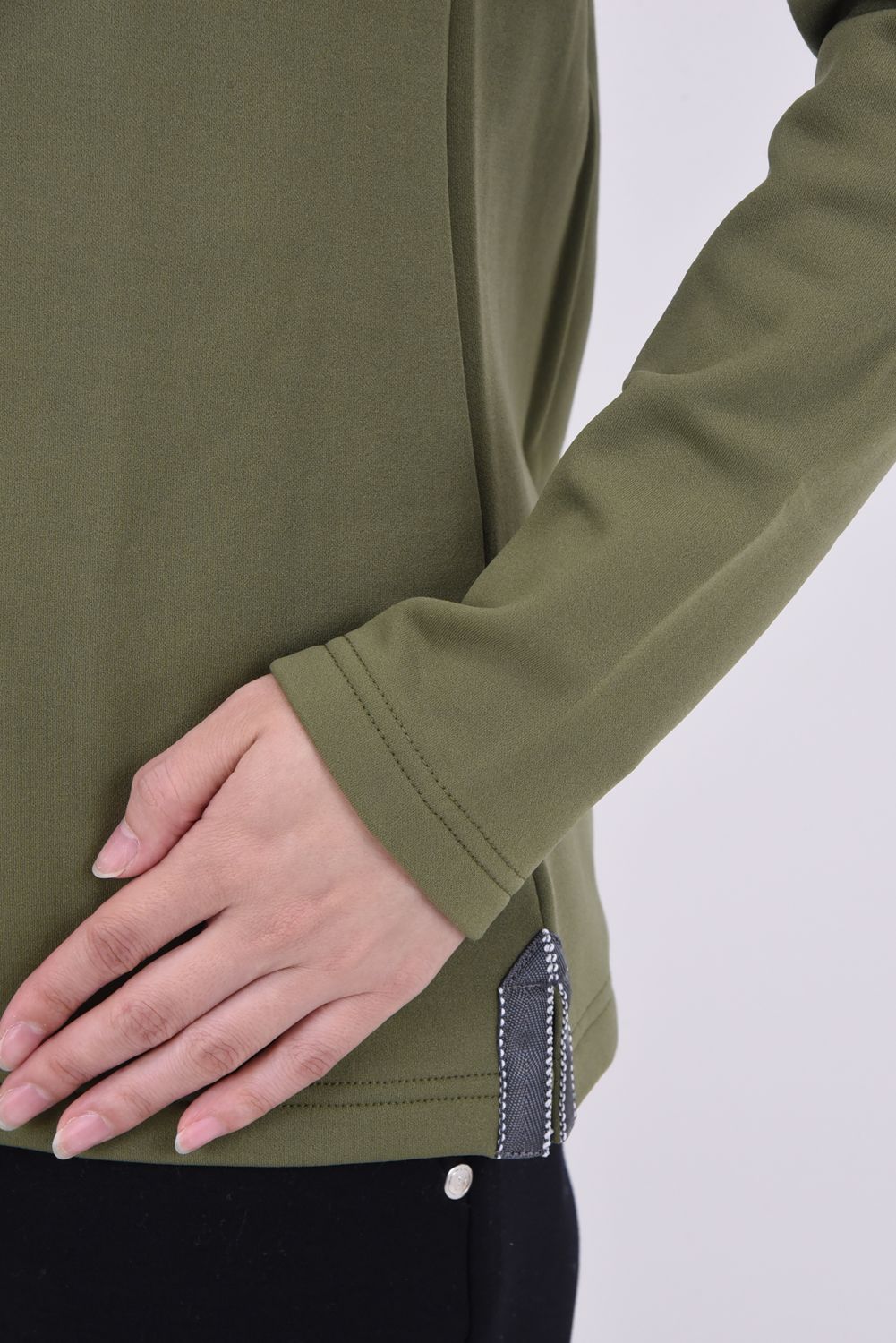 【レディース】【秋冬仕様】 WOMENS WARM LS HIGH NECK / ブランドロゴ ロングスリーブ ウォーム モックネックインナー (アーミーグリーン)