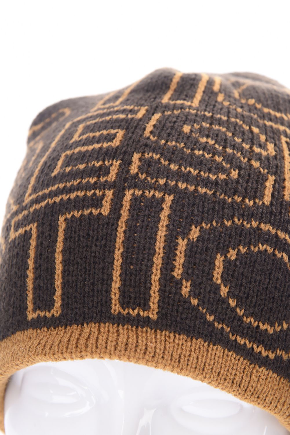 LOGO MONOGRAM KNIT CAP / ロゴモノグラム ビーニー ニットキャップ (ブラウン×キャメル)