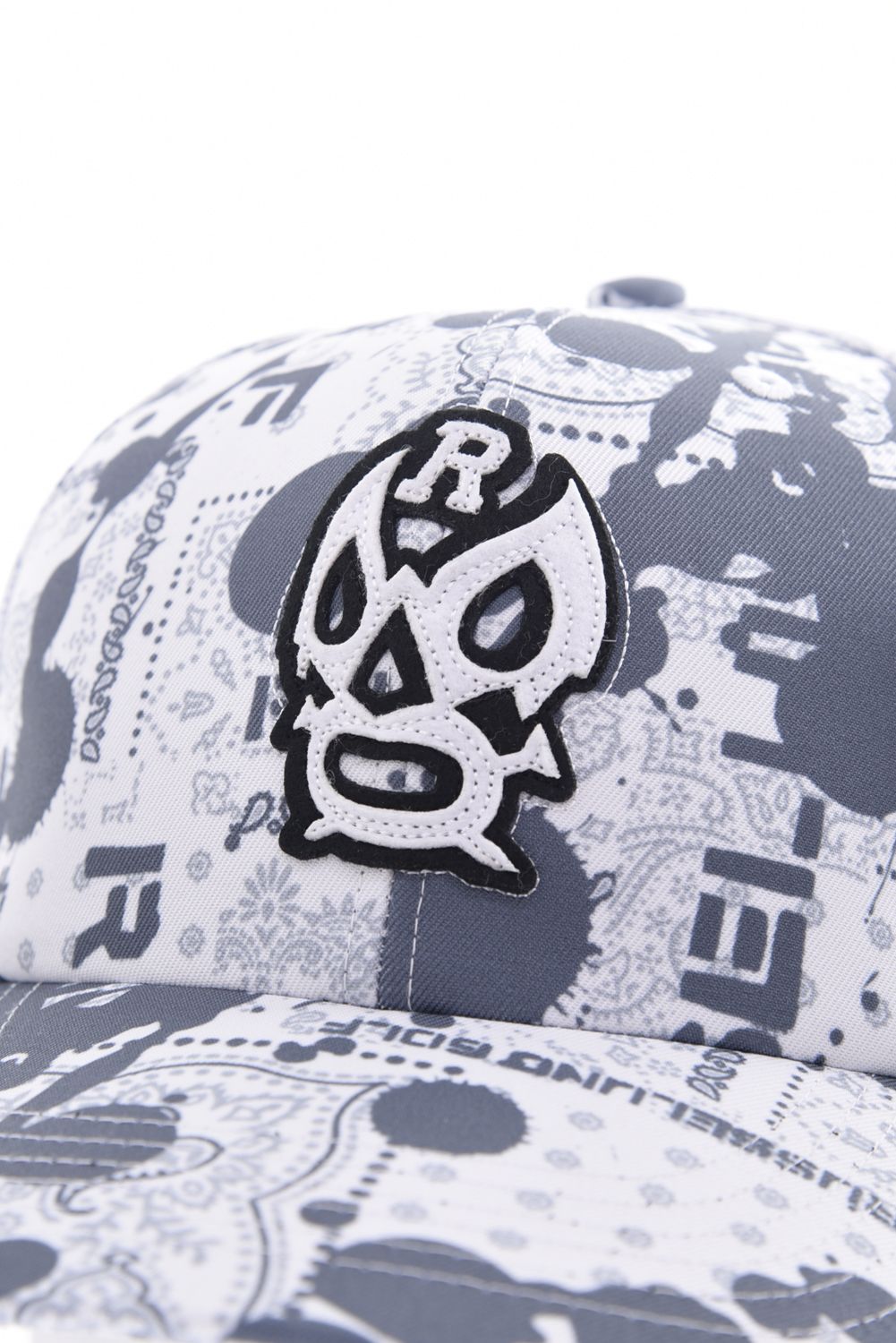 BANDANA CAP / バンダナ柄 ルチャワッペン キャップ (グレー)