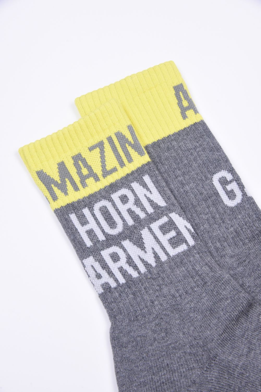 L.M.U CUSHION SOCKS / ワードカラー ミドルソックス グレー