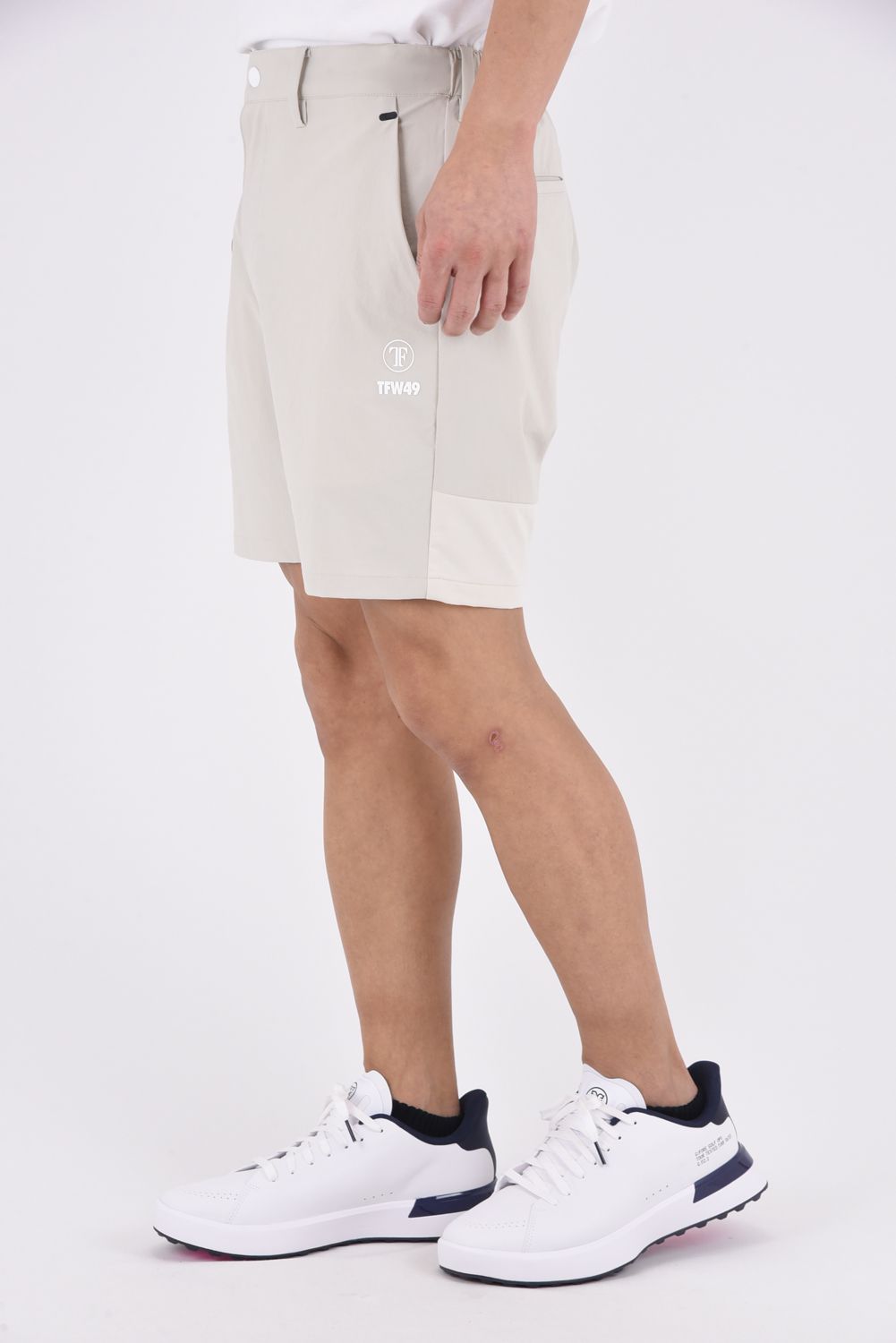 【26SS】 COMBINATION SHORTS / 接触冷感 異素材切り替え ショートパンツ (ベージュ)
