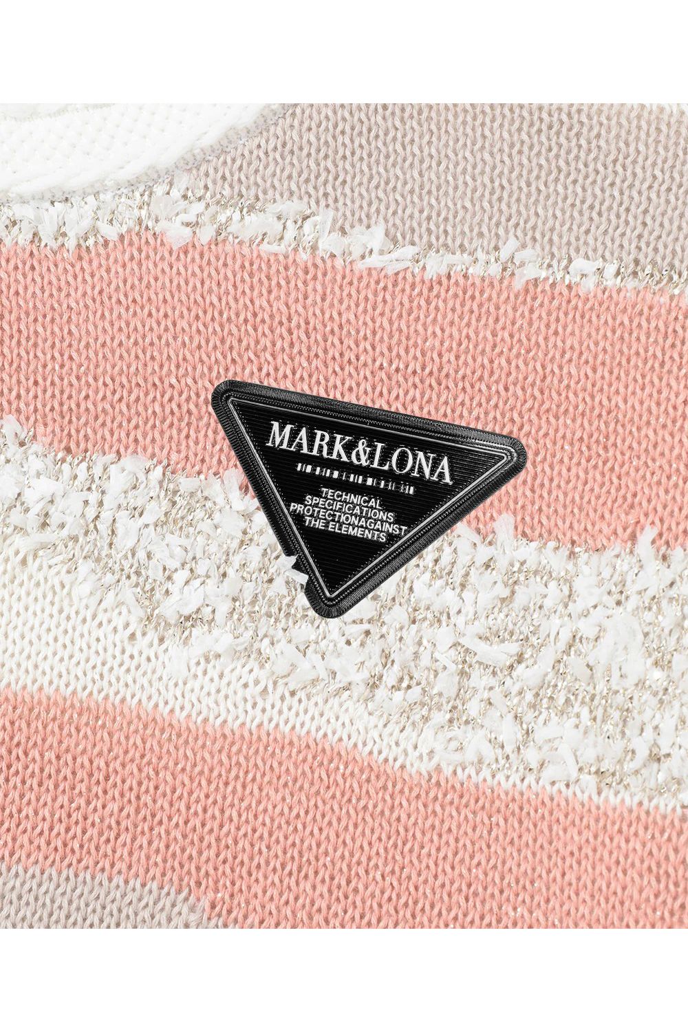 【25AW】【CODE COLLECTION】【レディース】 SDCK / サンドアート調ボーダー クルーネック ニットプルオーバー (ピンクベージュ)