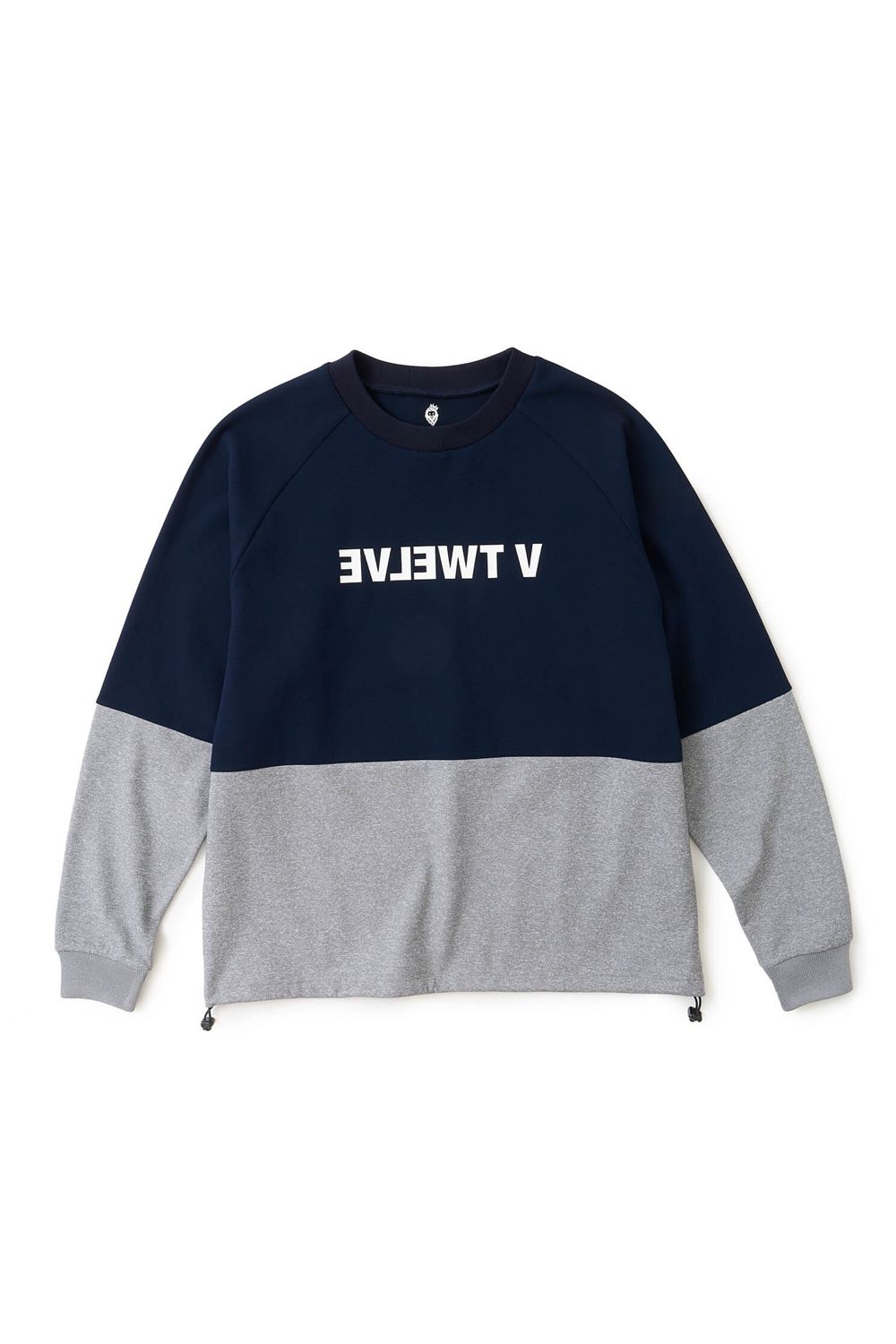 【26AW】 REVERSE CREW / バイカラー 反転ロゴ スウェット (ネイビー)