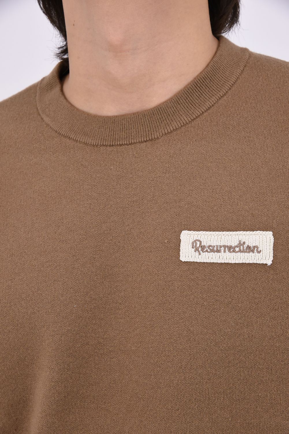 【26AW】 STITCHING LINE KNIT / ステッチングライン クルーネックニット (ブラウン)*