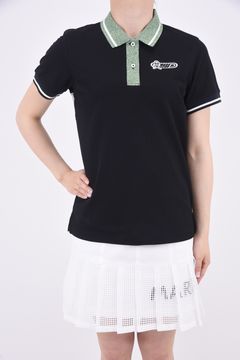 【レディース】 JAMMING KNIT COLLAR POLO / シグネチャーロゴ ドライタッチ ポロ (ブラック)