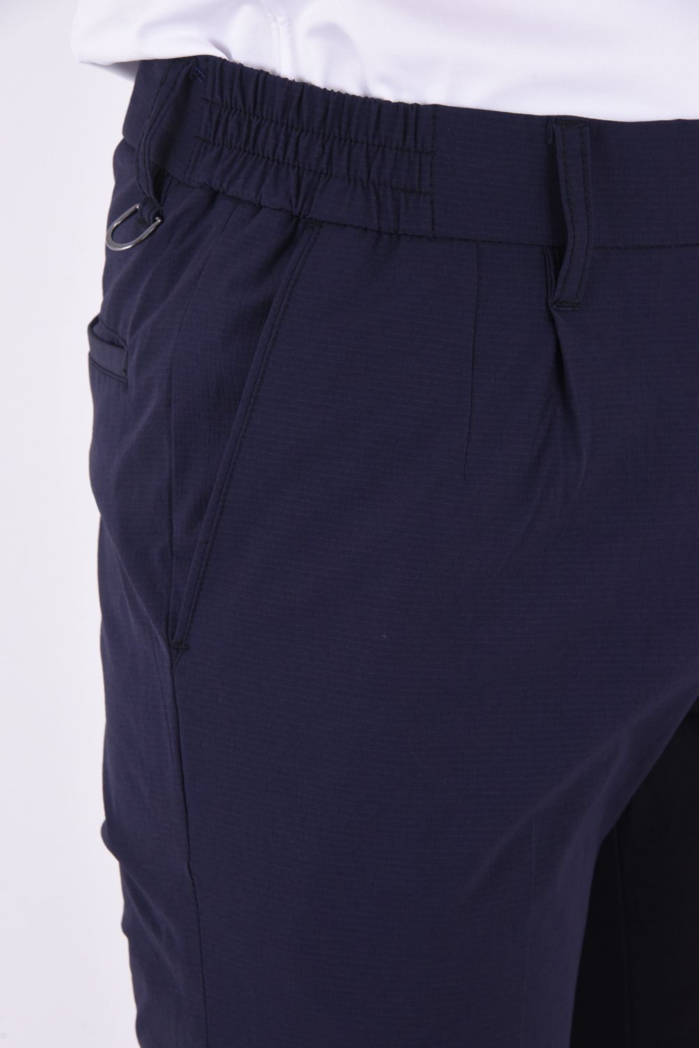【春夏仕様】BICOLOR LONG PANTS / バイカラー ナイロンストレッチ スリムフィット ロングパンツ (ブラック)