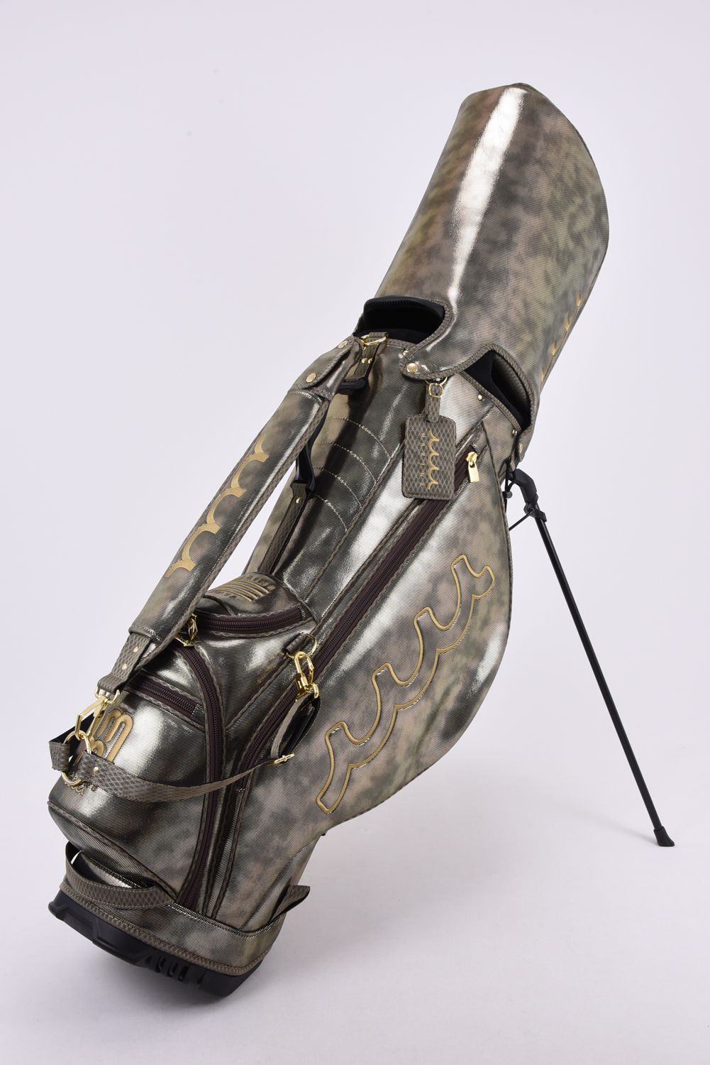 【26AW】 METALLIC CADDY BAG & HEAD COVER / メタリック 14分割 スタンドタイプ キャディバッグ&ヘッドカバーセット (ゴールド)