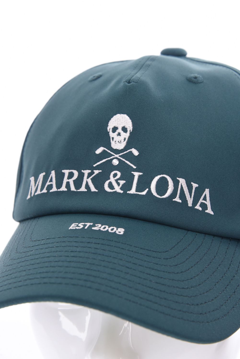 【26SS】 IRON SKULL CRYSTAL ACCENT CAP / アイアンスカル ブランドロゴ刺繍 ベースボールキャップ (グリーン)