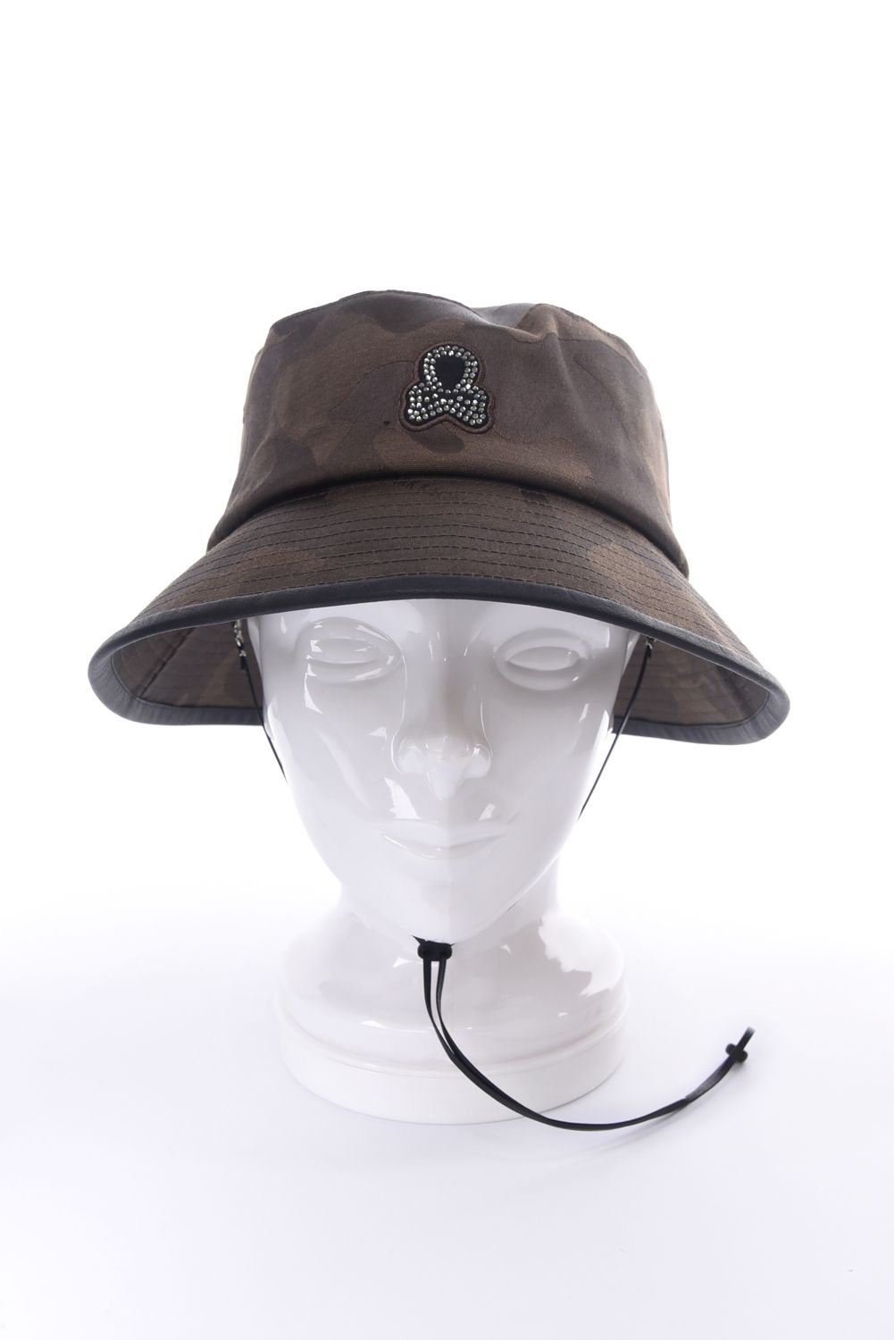 GAUGE CRYSTAL ICON HAT / オリジナルカモジャカード ドローコード付き バケットハット (ブラウン)