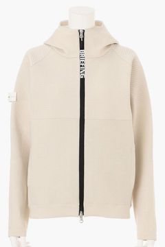【25AW】【レディース】 WS WR KNIT PARKA / 袖ワッペン ジップアップ ニットパーカー (ベージュ)