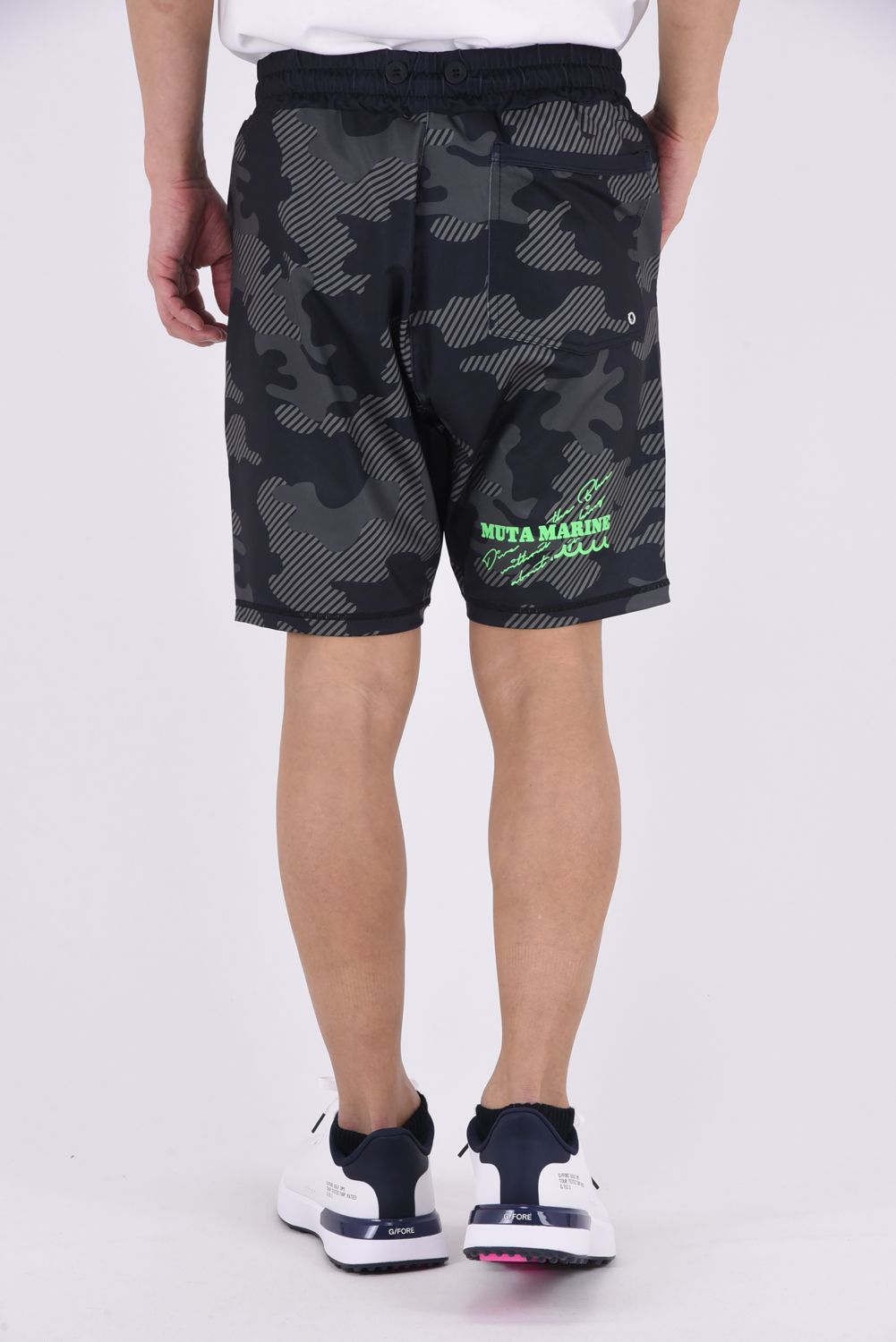 【26SS】 RUSH SHORT PANTS (DIAGONAL CAMO) / ダイアゴナルカモフラージュ ラッシュガード ショートパンツ (ブラック)