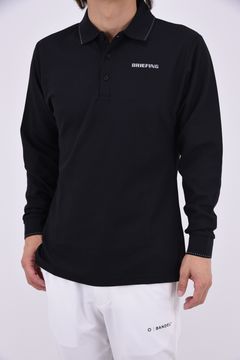 【26AW】 MEN’S BASIC LS POLO / ベーシック ブランドロゴ 長袖ポロシャツ (ブラック)