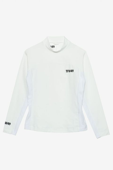 【25AW】【レディース】 SIDE MESH LONG SLEEVE MOCKNECK / サイドメッシュ モックネックTシャツ (ホワイト)