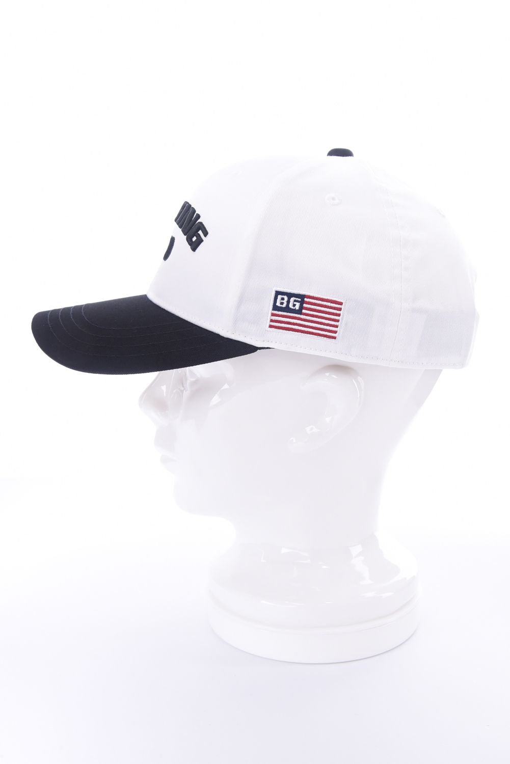 【26SS】 MEN’S COLLEGE LOGO CAP / カレッジ風ロゴ バイカラー キャップ (ホワイト)