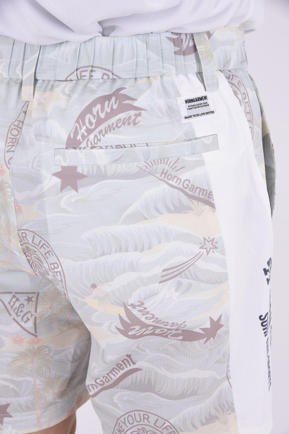 ホーンガーメント　ハーフパンツ HORN GARMENT 【新品】ホーンガーメント ハーフパンツ 白