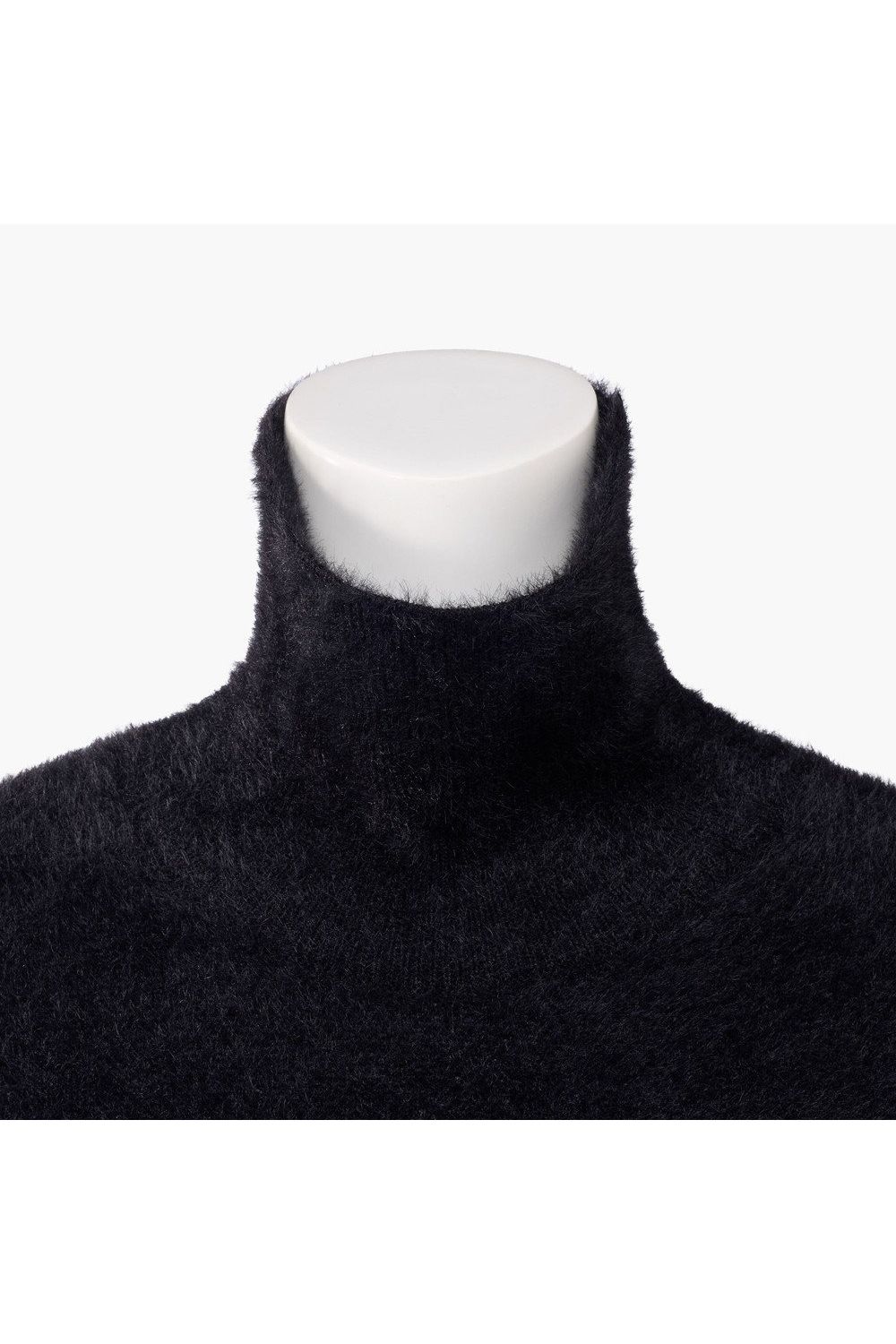 【26AW】【レディース】 WOMEN’S SHAGGY KNIT TURTLENECK / ブランドロゴ タートルネック シャギーニット (ブラック)