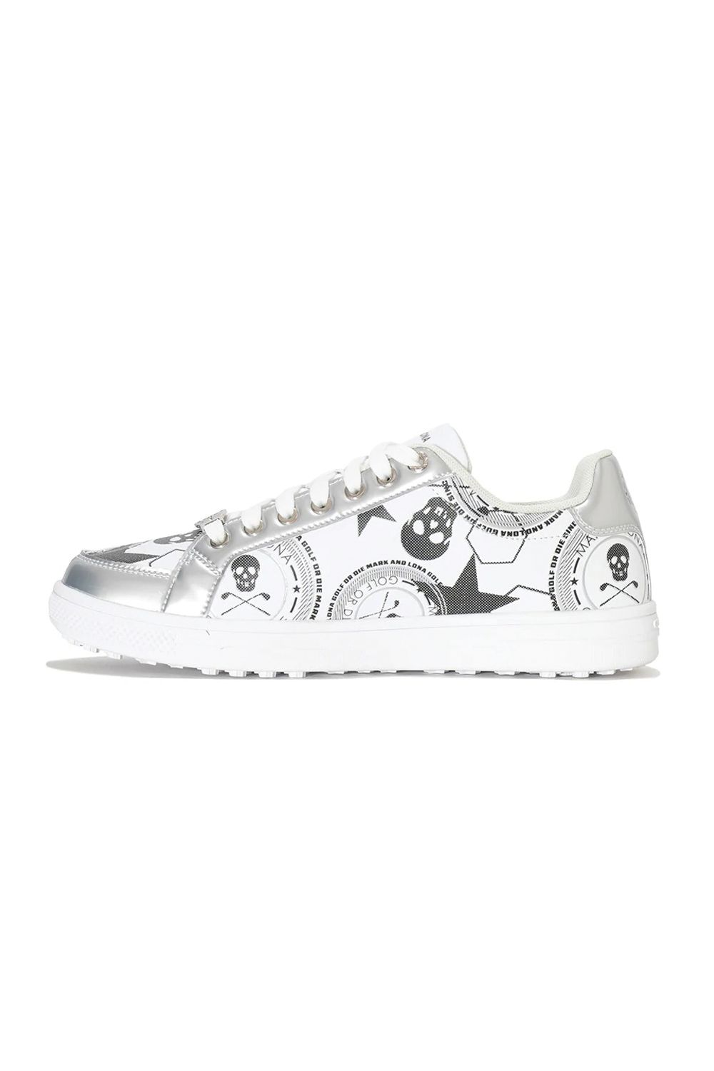 【26AW】 ATRAS SPIKELESS GOLF SNEAKERS / ロゴグラフィック ローカット スパイクレススニーカー (ホワイト)