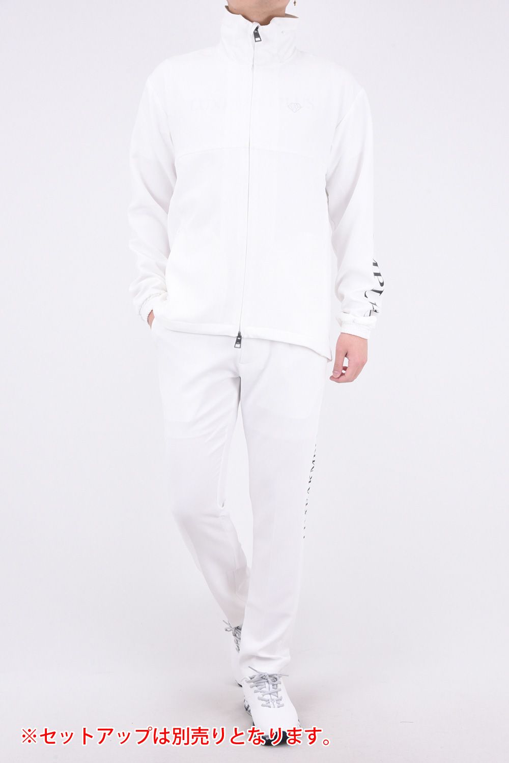 TRACK LONG PANTS / トラックロゴ ストレッチ ロングパンツ (ホワイト)