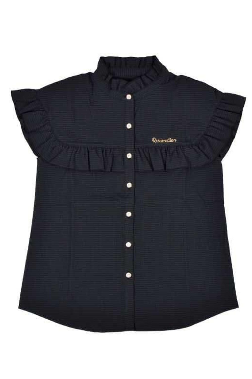 【25SS】【レディース】 WOMENS DOT AIR FRILLED BLOUSE / ドットエアー フリルブラウス (ブラック)*