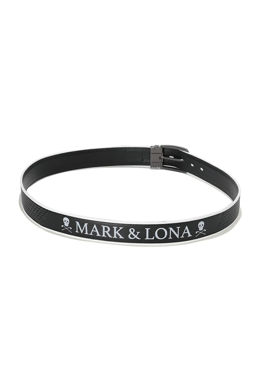 【26SS】 PANZA WEAVE LEATHER BELT / トリムデザイン バスケットウィーブ型押し レザーベルト (ブラック)