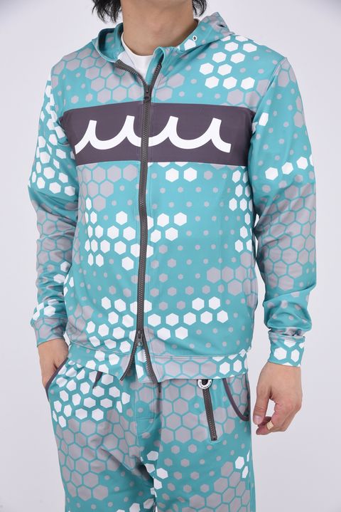 【ポイント20倍】 RUSH PARKA (HIVE CAMO) / ハニカムカモフラージュ ラッシュガードパーカー (ターコイズ)