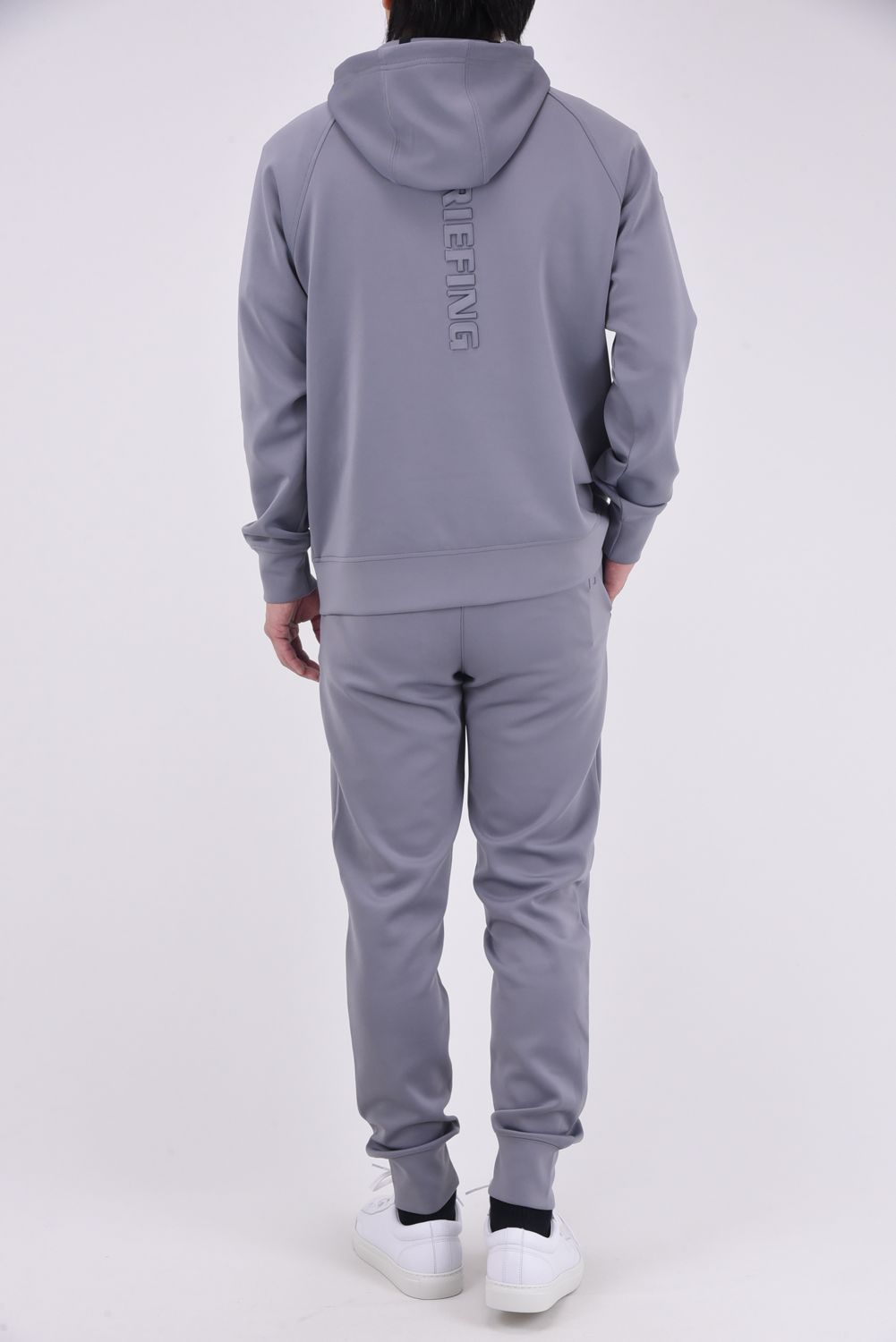 【26SS】 MEN'S 3D LOGO PARKA / 3Dエンボスロゴ ストレッチジャージ ジップアップパーカー (グレー)