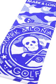 【プレゼント好適品】 FACE TOWEL(BIG) / スカルカモフラージュ柄 今治 フェイスタオル (ブルー)